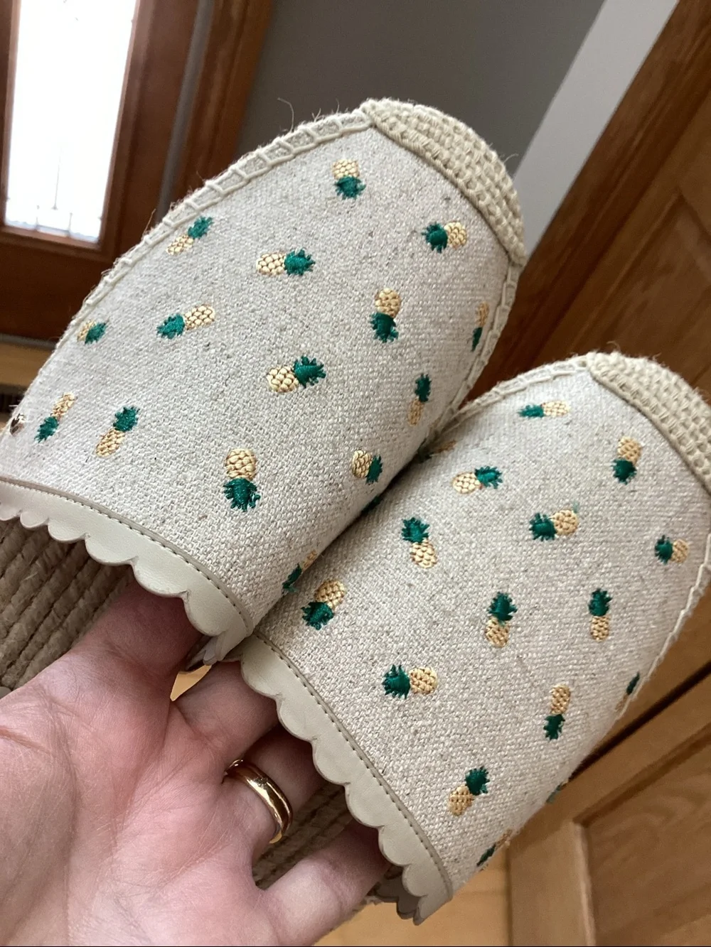 Kate Spade Rosie pineapple espadrille flats